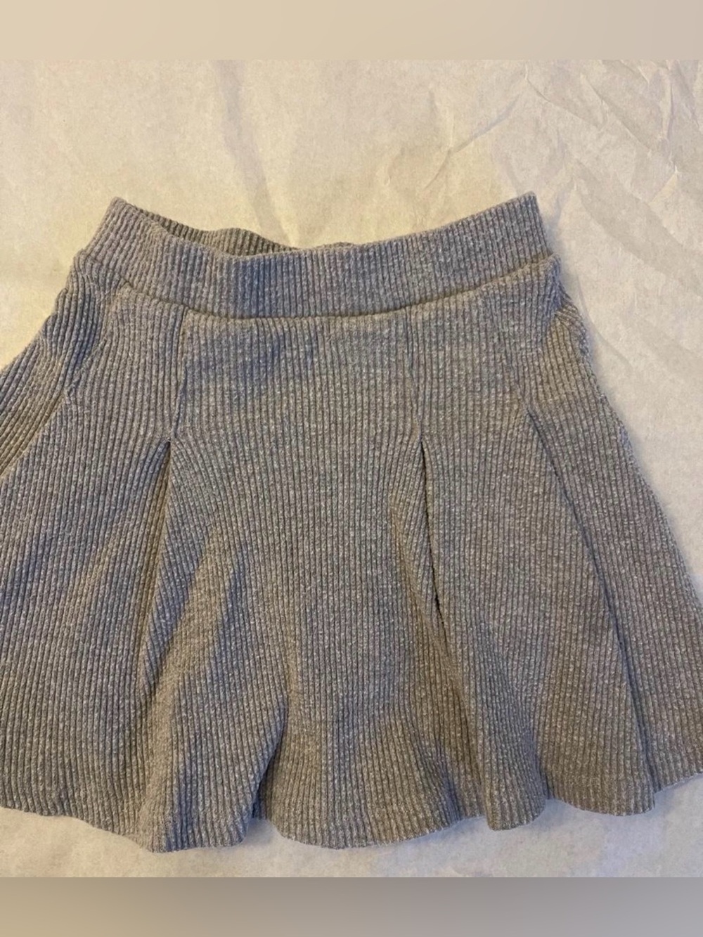 Knit Ribbed Flare Skirt - Gray Zara Size 6